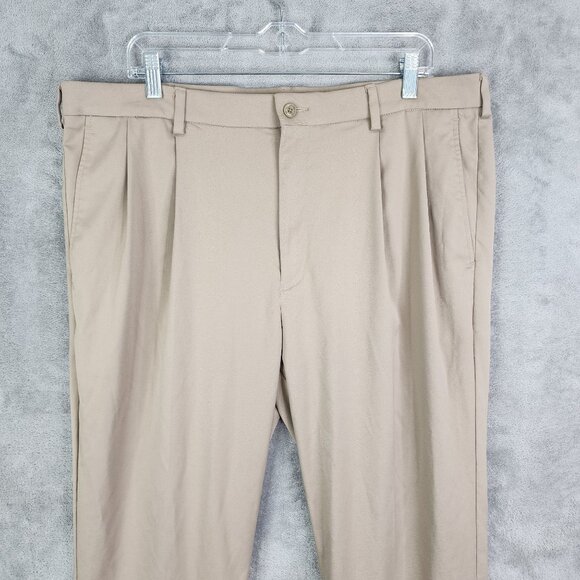 Men's Pro Tour Khaki Dress Pants Golf Hi Rise Polyester Stretch Size 38x29 - Picture 4 of 13